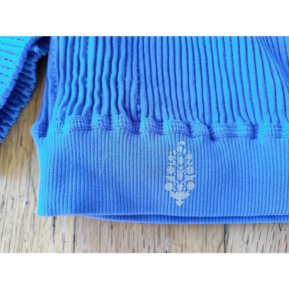 FREE PEOPLE MERCURY MOTO JACKET BLUE NWT SZ M/L - Picture 3 of 10